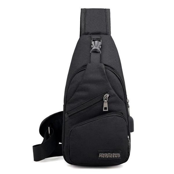 3P Experts 3P Experts Sling Shoulder Backpack Chest Bag for Women & Men with USB Charging Port  Black 3PX-SlingBag-Black